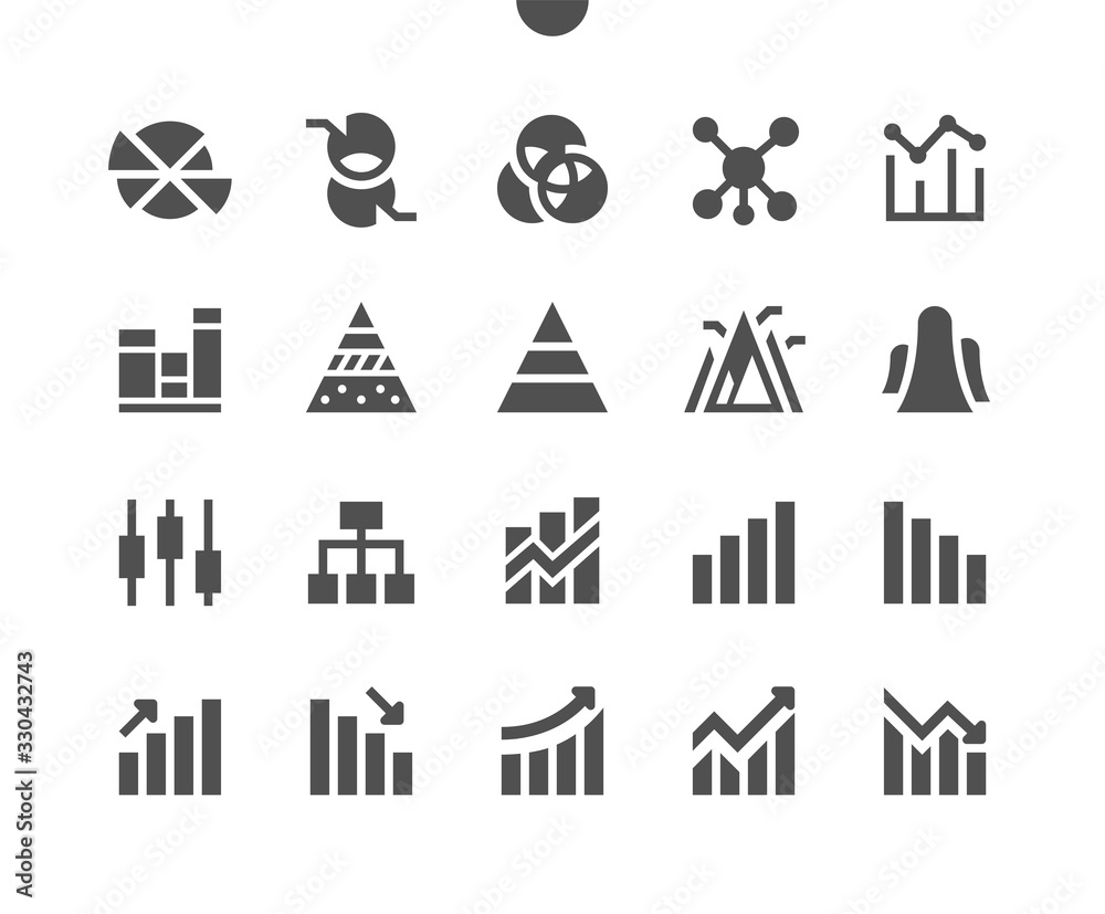 Charts v2 UI Pixel Perfect Well-crafted Vector Solid Icons 48x48 Ready for 24x24 Grid for Web Graphics and Apps. Simple Minimal Pictogram - obrazy, fototapety, plakaty 