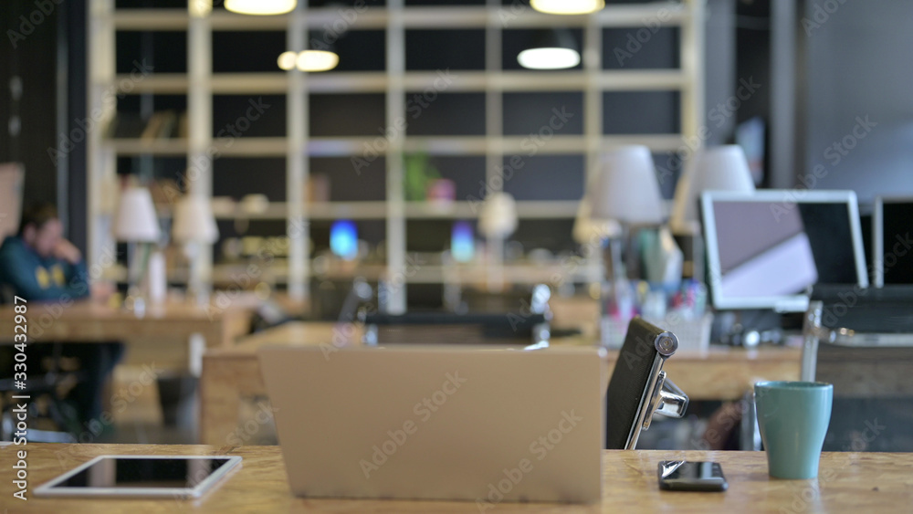 custom made wallpaper toronto digitalThe Empty Office with Open Laptop on Desk
