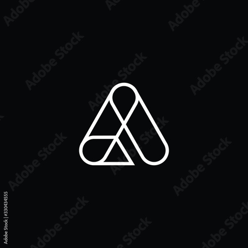  Minimal elegant monogram art logo. Outstanding professional trendy awesome artistic AA LA AL initial based Alphabet icon logo. Premium Business logo White color on black background