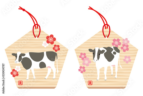 丑の絵馬