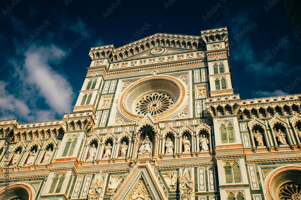 Florence, Tuscany, Italy - September, 17, 2017: Unidentified tourists visiting Cattedrale di Santa Maria del Fiore (Cathedral of Saint Mary of the Flowers - Duomo di Firenze), 