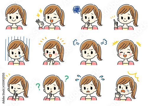 いろんな表情セット 女性