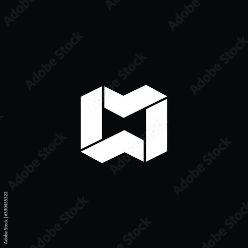  Minimal elegant monogram art logo. Outstanding professional trendy awesome artistic MW WM initial based Alphabet icon logo. Premium Business logo White color on black background