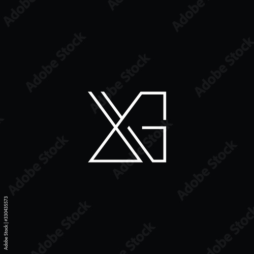  Minimal elegant monogram art logo. Outstanding professional trendy awesome artistic XG GX initial based Alphabet icon logo. Premium Business logo White color on black background © FinalDesignz