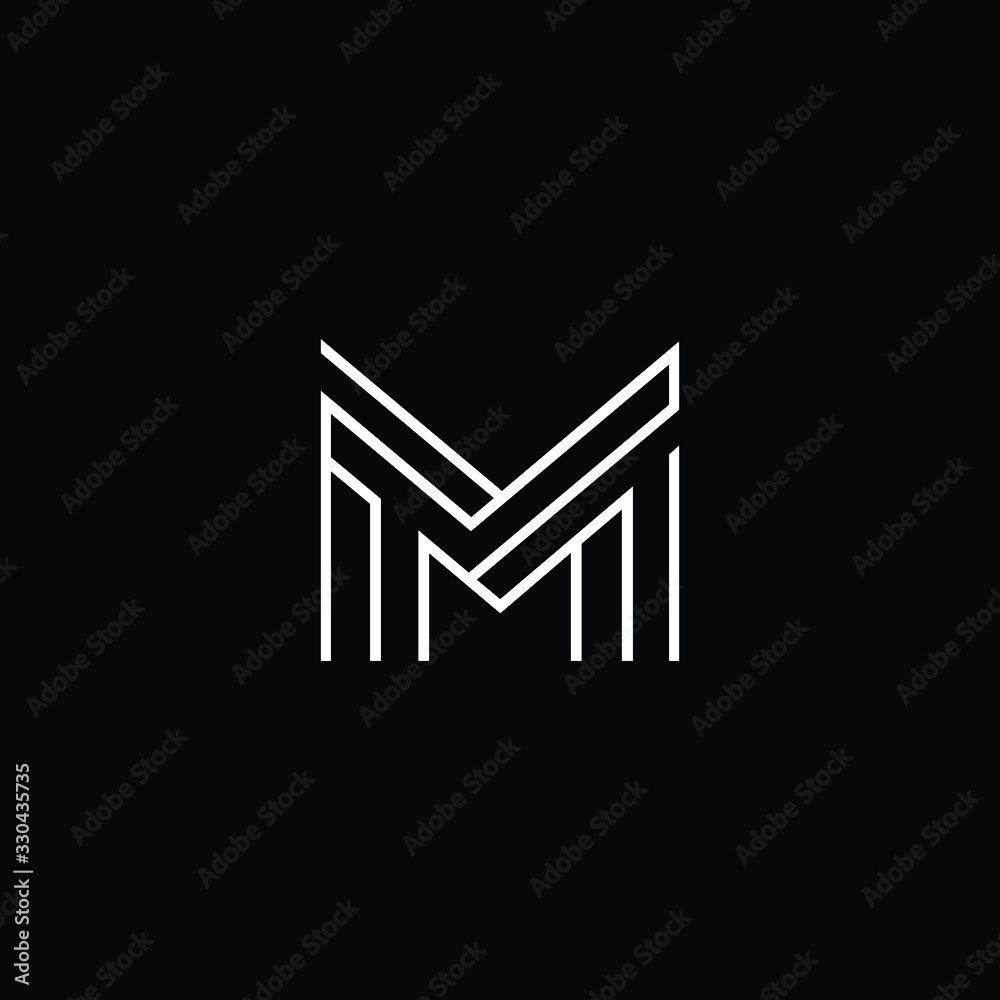 Premium Vector  Letter m mm monogram logo design minimal icon with black  color