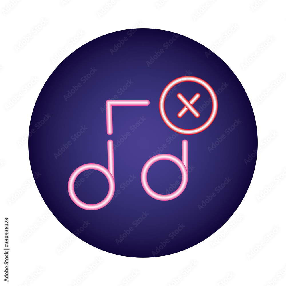 music note neon light style icon music note neon light style icon