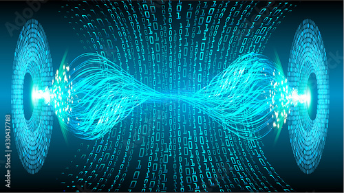 Blue cyber circuit future technology concept background