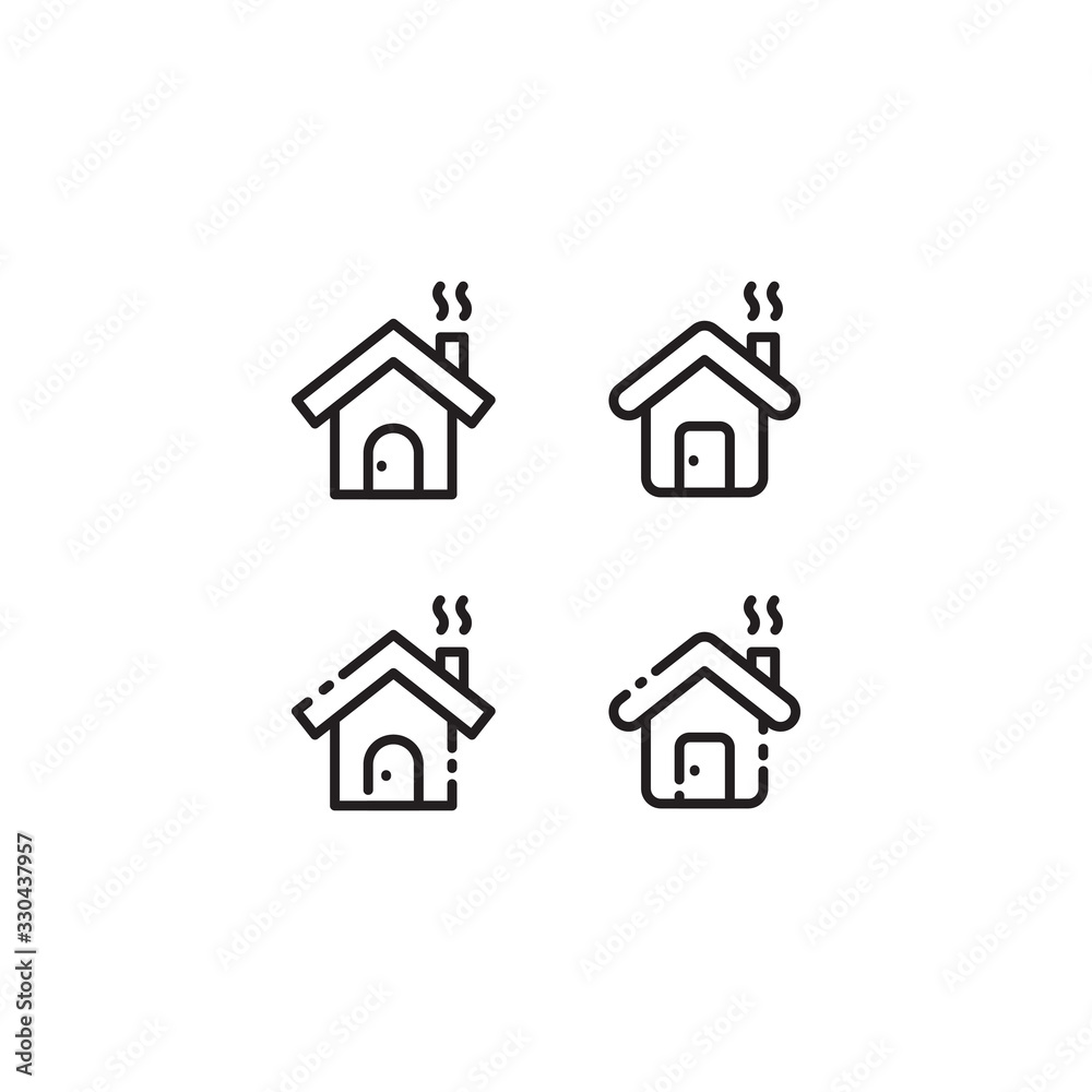 home icon , line art style . home or house vector icon isolated on white background