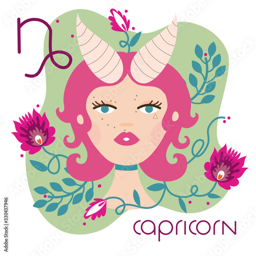 beautiful woman with capricorn zodiac sign