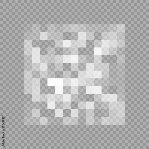Censorship gray mosaic. Censored data. Pixels blur area. Private content. Vector illustration isolated on transparent background