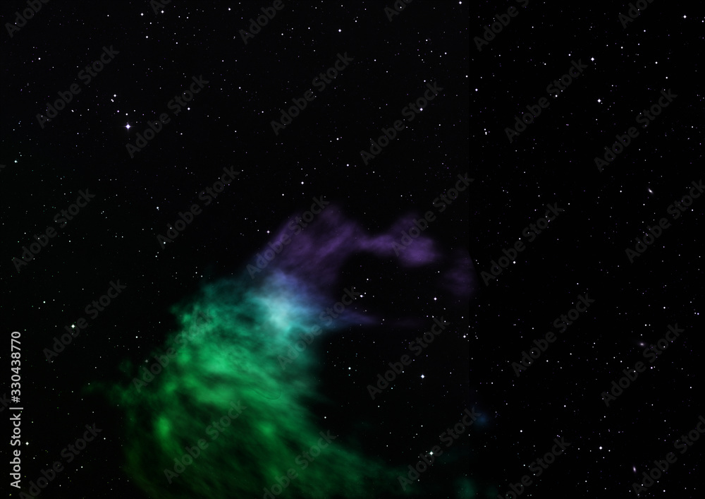 Being shone and star field against space. Being shone and star field against space.