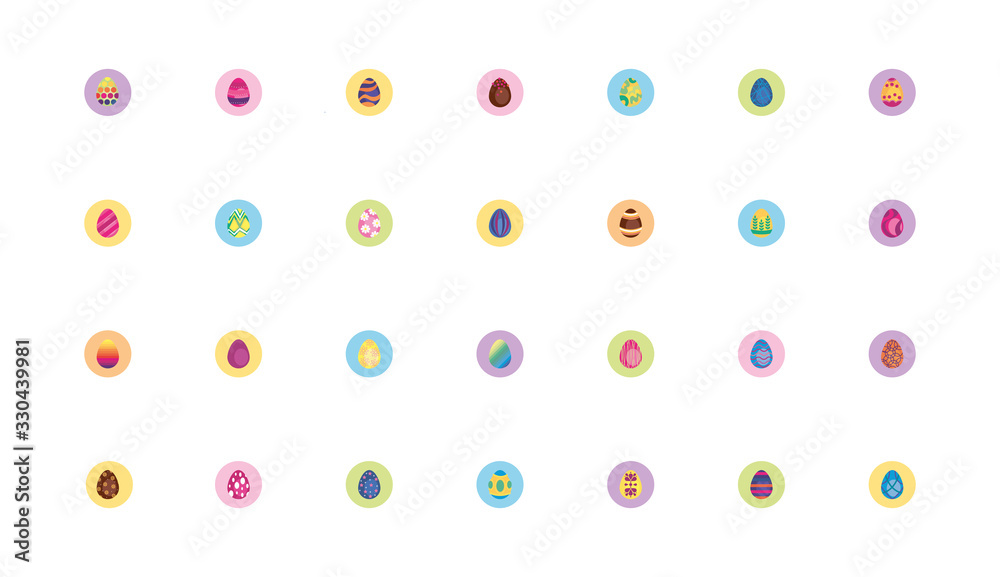 bundle easter eggs painted block style icons bundle easter eggs painted block style icons