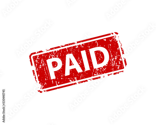Paid stamp vector texture. Rubber cliche imprint. Web or print design element for sign, sticker, label.