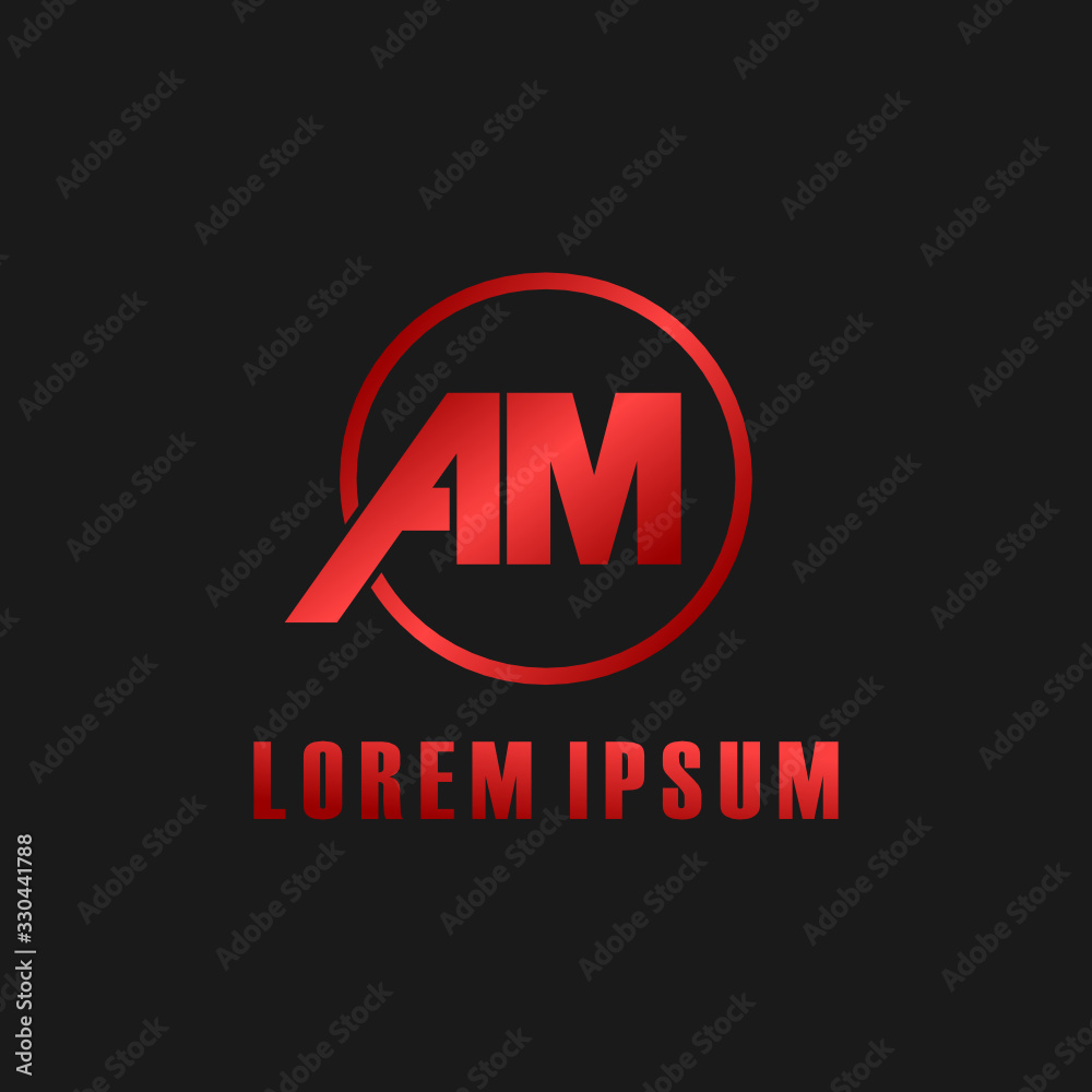 Letter AM logo design vector