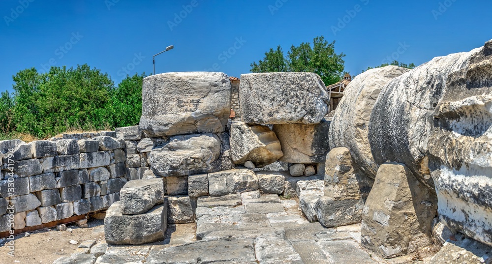 Broken Column in the Temple of Apollo at Didyma, Turkey
