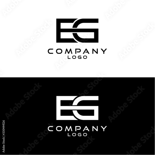 EG, GE letter company logo design template vector