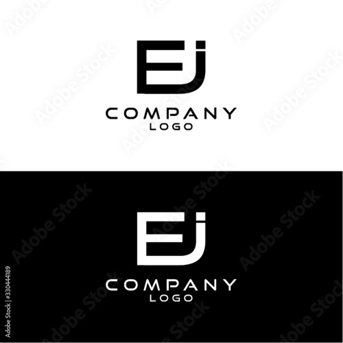 EJ, JE letter company logo design template vector