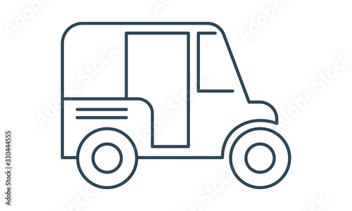 Auto rickshaw glyph icon for transportation and travel concepts