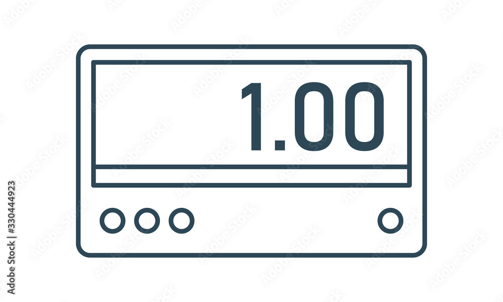 Taximeter icon for taxi service and fare calculation Taximeter icon for taxi service and fare calculation