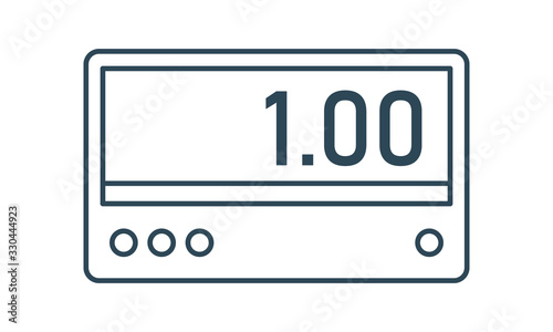Taximeter icon for taxi service and fare calculation