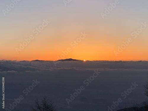 sunset in mountains