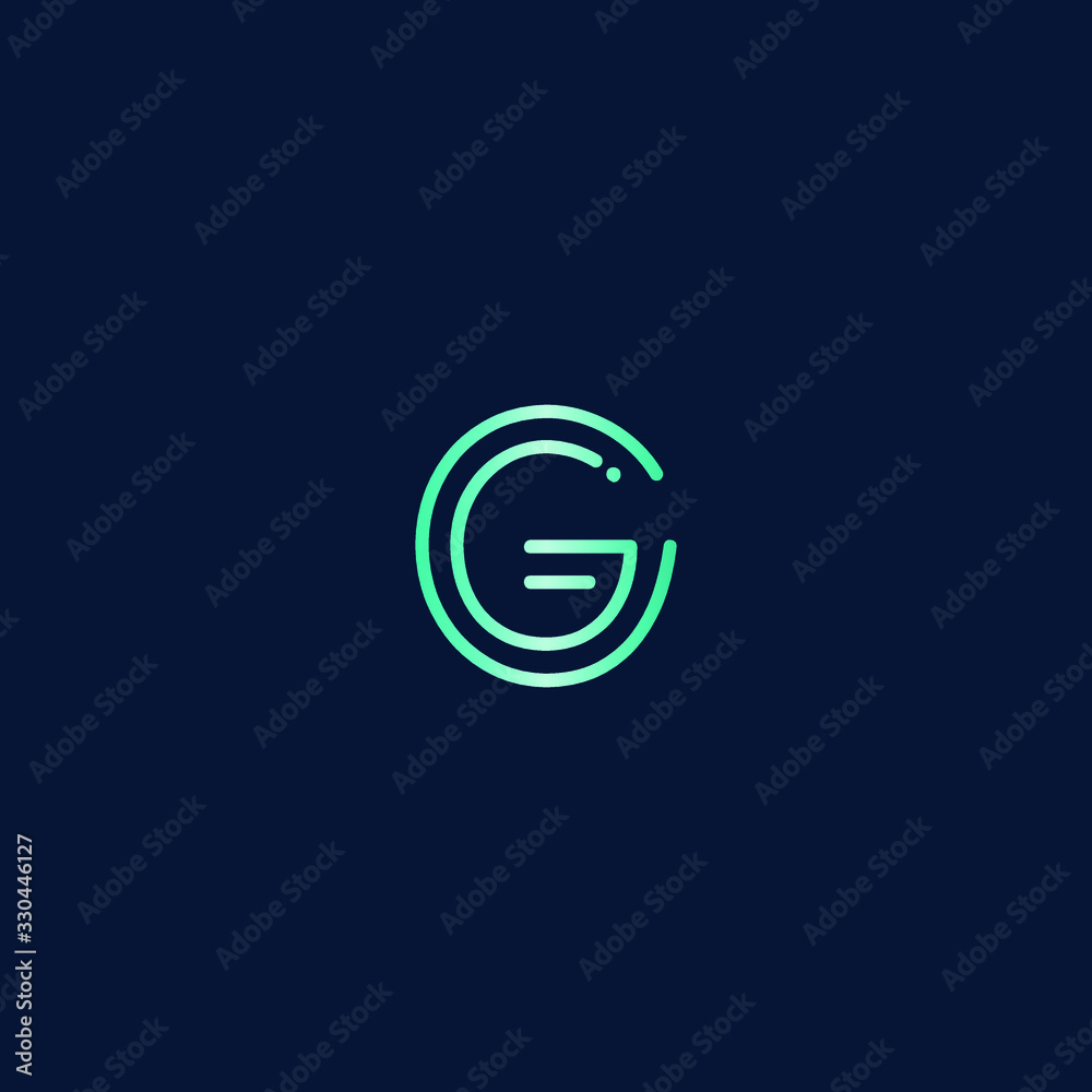 Abstract letter G tech logo design. Minimal emblem design template. Abstract letter G tech logo design. Minimal emblem design template.