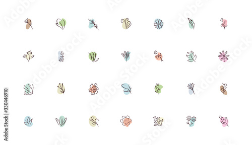 bundle of flowers hand draw style