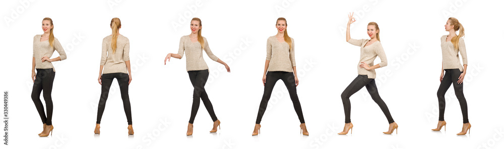 Smiling young woman isolated on white Smiling young woman isolated on white