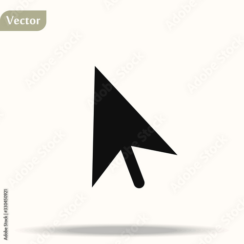 Computer mouse click pointer cursor arrow flat vector icon for apps and websites