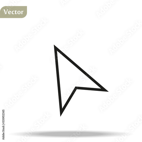 Computer mouse click pointer cursor arrow flat vector icon for apps and websites