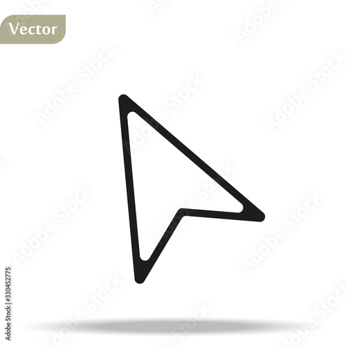 Computer mouse click pointer cursor arrow flat vector icon for apps and websites