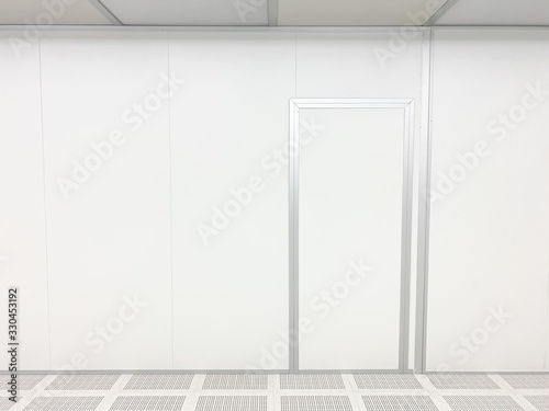 Empty Clean room with exit door at factory