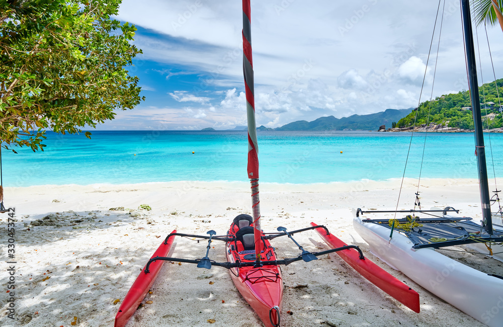 Beautiful Petite Anse beach at Seychelles Beautiful Petite Anse beach at Seychelles
