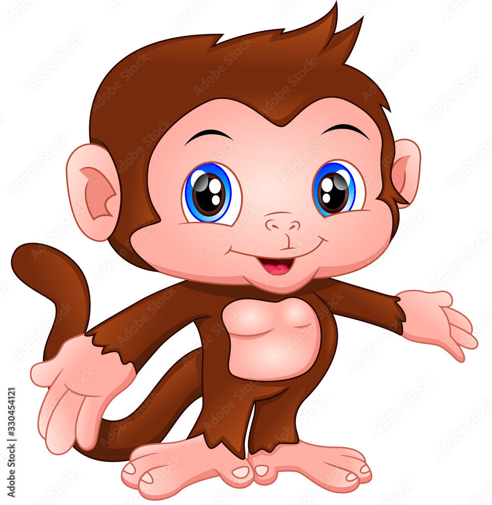 Fototapeta premium cute baby monkey cartoon