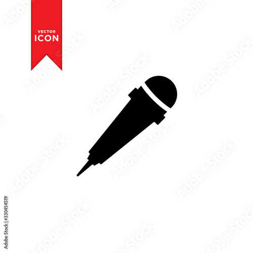 Microphone icon vector. Flat design style. Microphone logo illustration on white background.