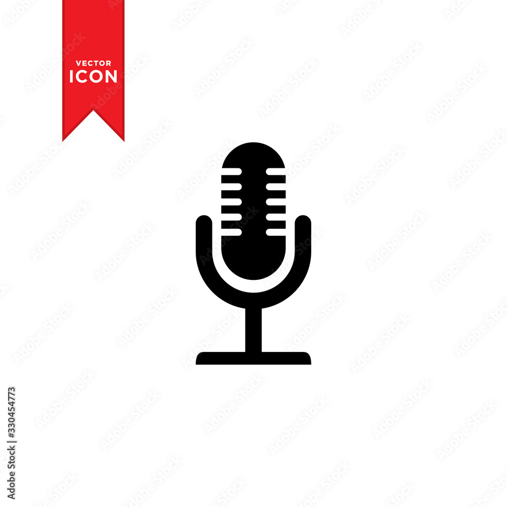 Microphone icon vector. Flat design style. Microphone logo illustration on white background. Microphone icon vector. Flat design style. Microphone logo illustration on white background.