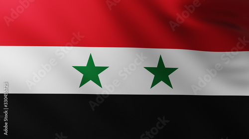 Free Download Large Flag of Syria fullscreen background in the wind - GFXLoad