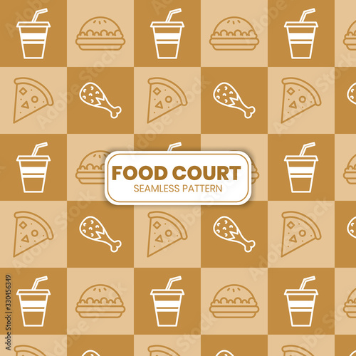 FOOD COURT BROWN SEAMLESS PATTERN