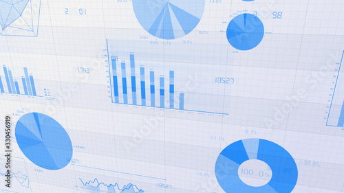 Business Economy Data Graph Chart Bar Growth Success 3D illustration background