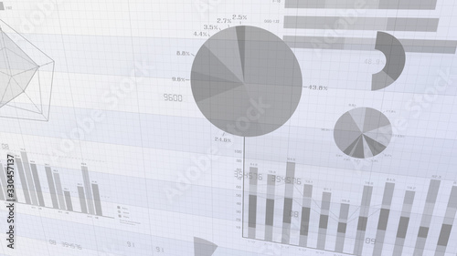 Business Economy Data Graph Chart Bar Growth Success 3D illustration background