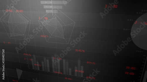 Business Economy Data Graph Chart Bar Growth Success 3D illustration background