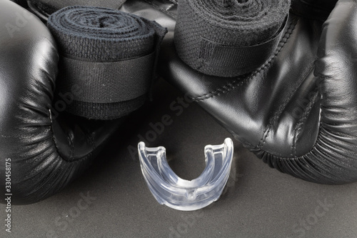 Boxer accessories - gloves, bandages, mouth guard