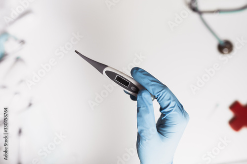 Coronavirus test, thermometer. 2019-nCoV.