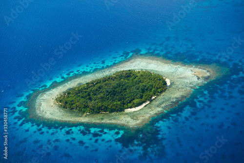 Aerial view of uninhabited island
