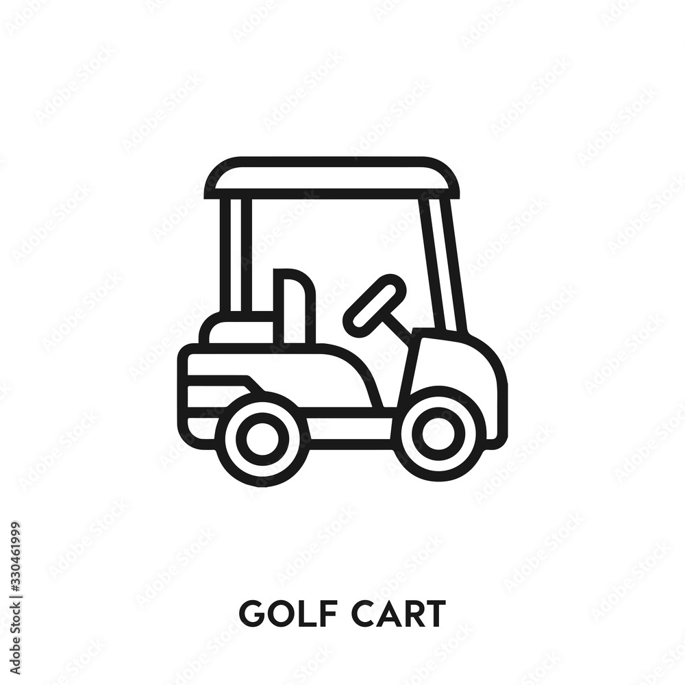 golf cart vector line icon. Simple element illustration. golf cart icon for your design. Can be used for web and mobile.