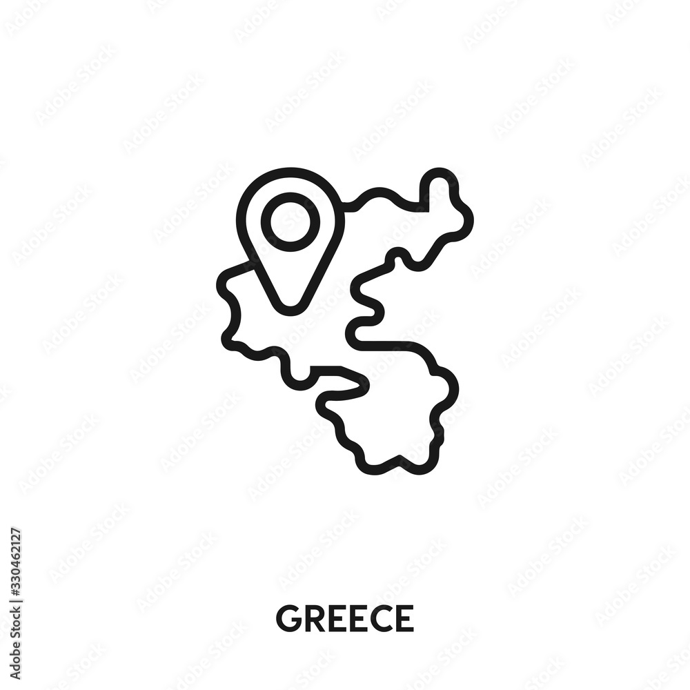 Greece map vector line icon. Simple element illustration. Greece icon for your design. Can be used for web and mobile. Greece map vector line icon. Simple element illustration. Greece icon for your design. Can be used for web and mobile.