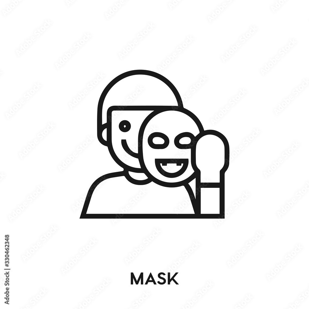 mask vector line icon. Simple element illustration. mask icon for your design. Can be used for web and mobile.