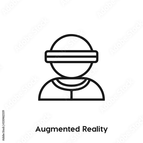 augmented reality vector line icon. Simple element illustration. augmented realit icon for your design. Can be used for web and mobile. photo