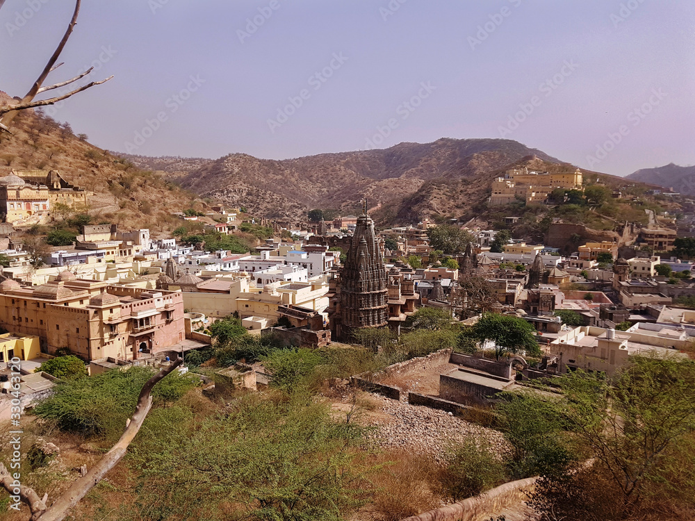 Fototapeta premium Residence area for people beside amer palace in Jaipur, India. .