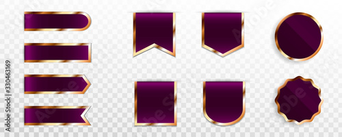 Premium purple gold label, badge or tag collection